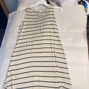 Olivia Rae cream with black striped tank top dress